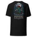 Midnight Galleon Special Edition Tee by Salty Kraken Attire – back view, Salty Kraken and a galleon under a midnight sky with Midnight Galleon lettering, black