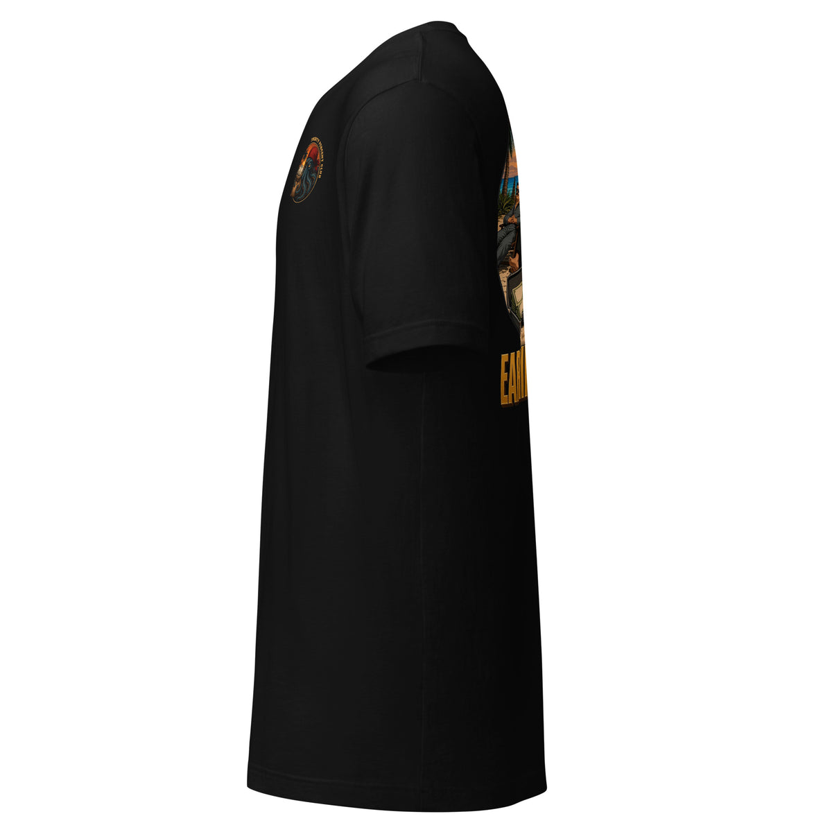 Earning Twenty Percent Tee - Special Edition, left side view of the black Bella+Canvas 3001 tee