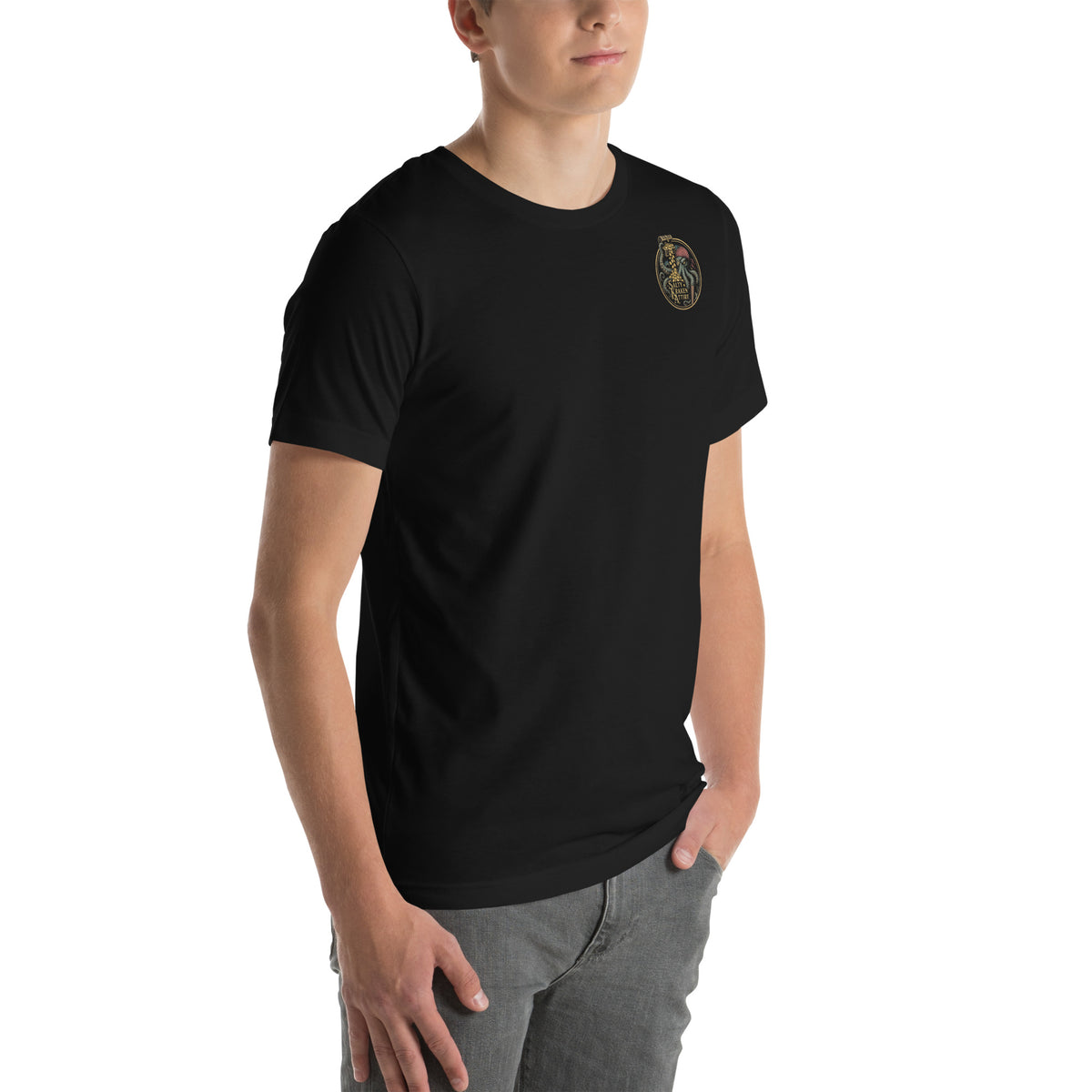 Salty Spirits Halloween Edition Special Edition Tee by Salty Kraken Attire – right front view, black